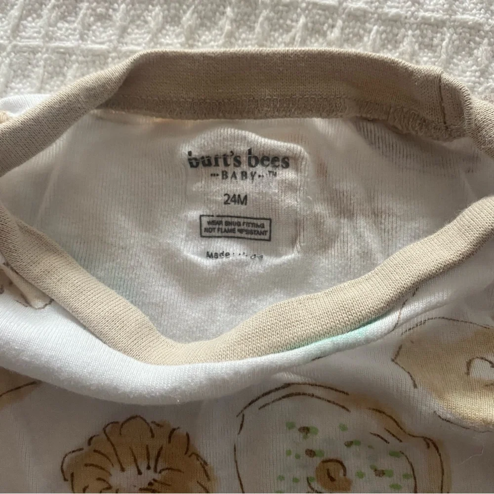 Burt's Bees Kids Pajama Sets - Cream and Pink